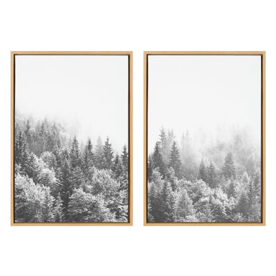 Sylvie Forest On A Foggy Day Black and White Framed Canvas Set by The by kateandlaurel - product image 12 for Resin Society