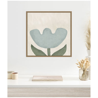 Blue Flower by Gabrielly Guedes Framed Canvas Wall Art Print