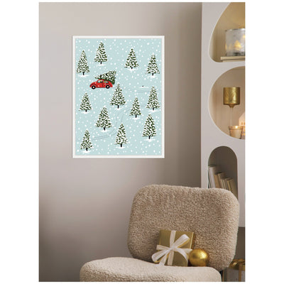 Sylvie Framed Canvas Christmas Tree Hunt by Bex Morley Design