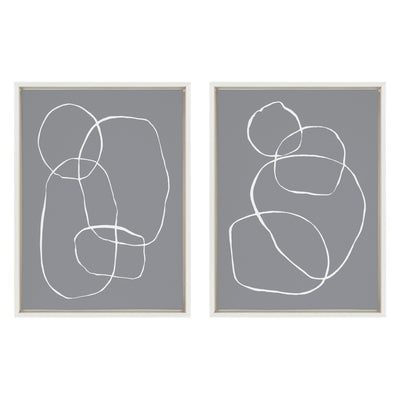 Sylvie Gray Going in Circles Framed Canvas Set by kateandlaurel - product image 19 for Resin Society