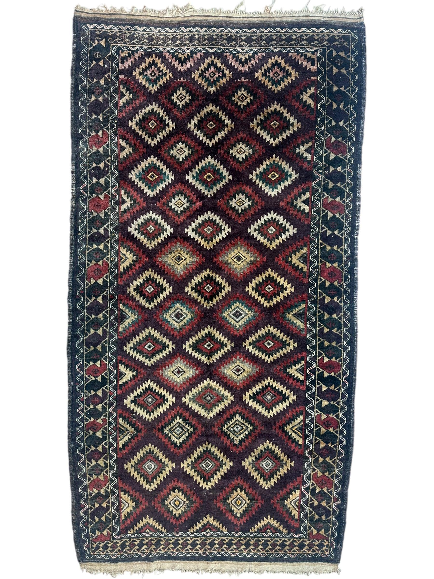 Antique 1900’s Tribal Baluch Wool Rug 4’5” x 8’6” by Rugistan - product image 2 for Resin Society