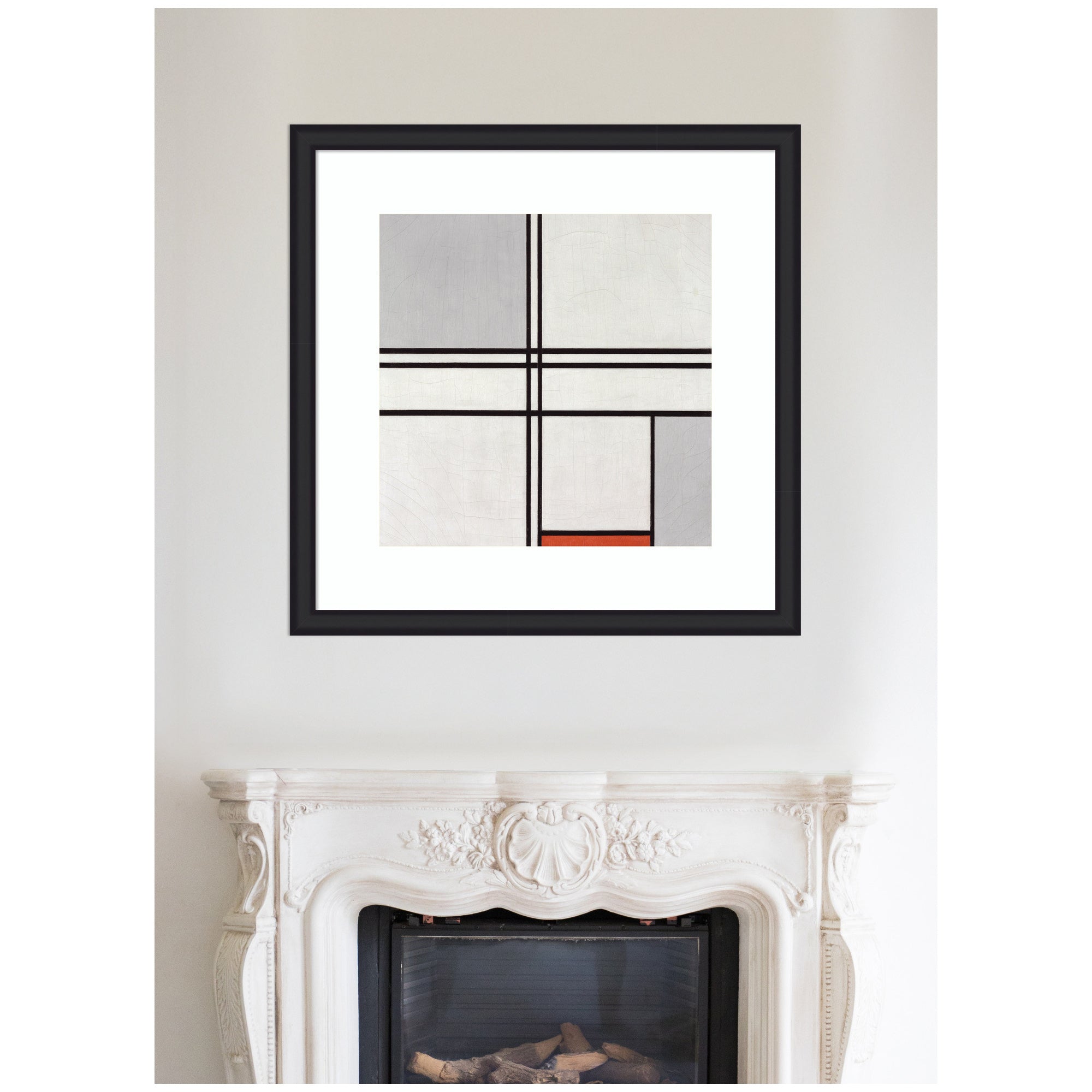 Framed Art Piet Mondrian Composition No 1 Gray Red 1935 by The Art Institute of Chicago