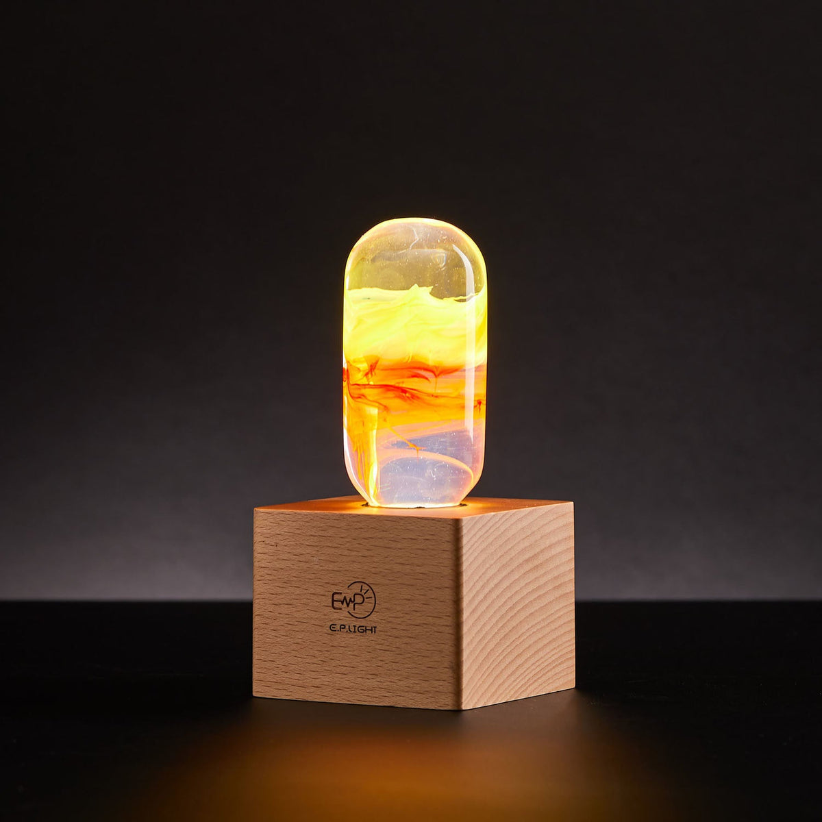 EP Light Flame Decorative Resin LED Bulb showing flame effect inside resin bulb
