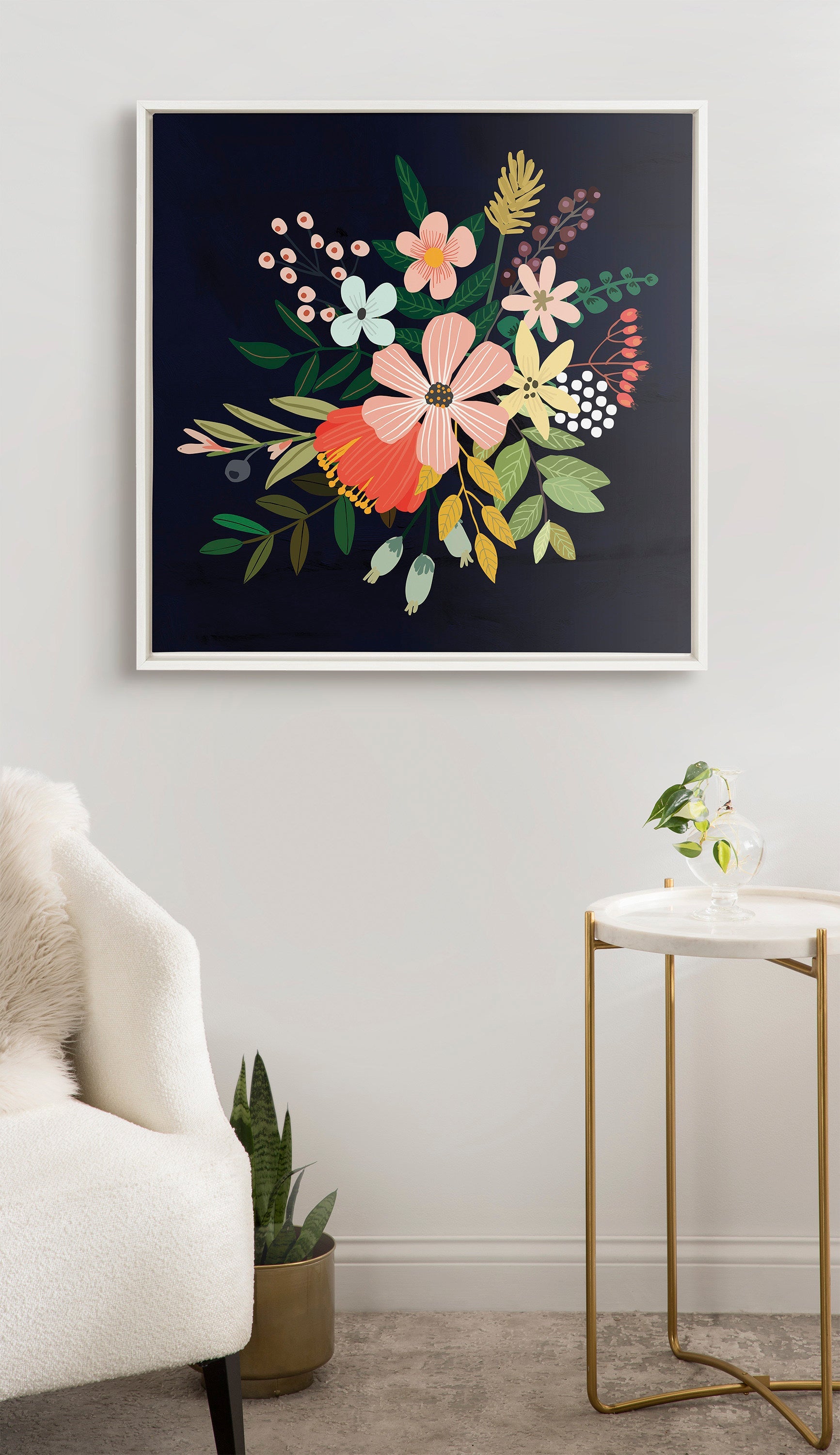 Sylvie Floralis C Framed Canvas
