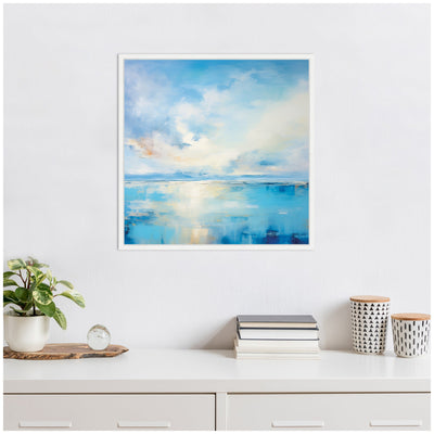 Sylvie Serene Coastal Waters Tranquil Landscape Framed Canvas