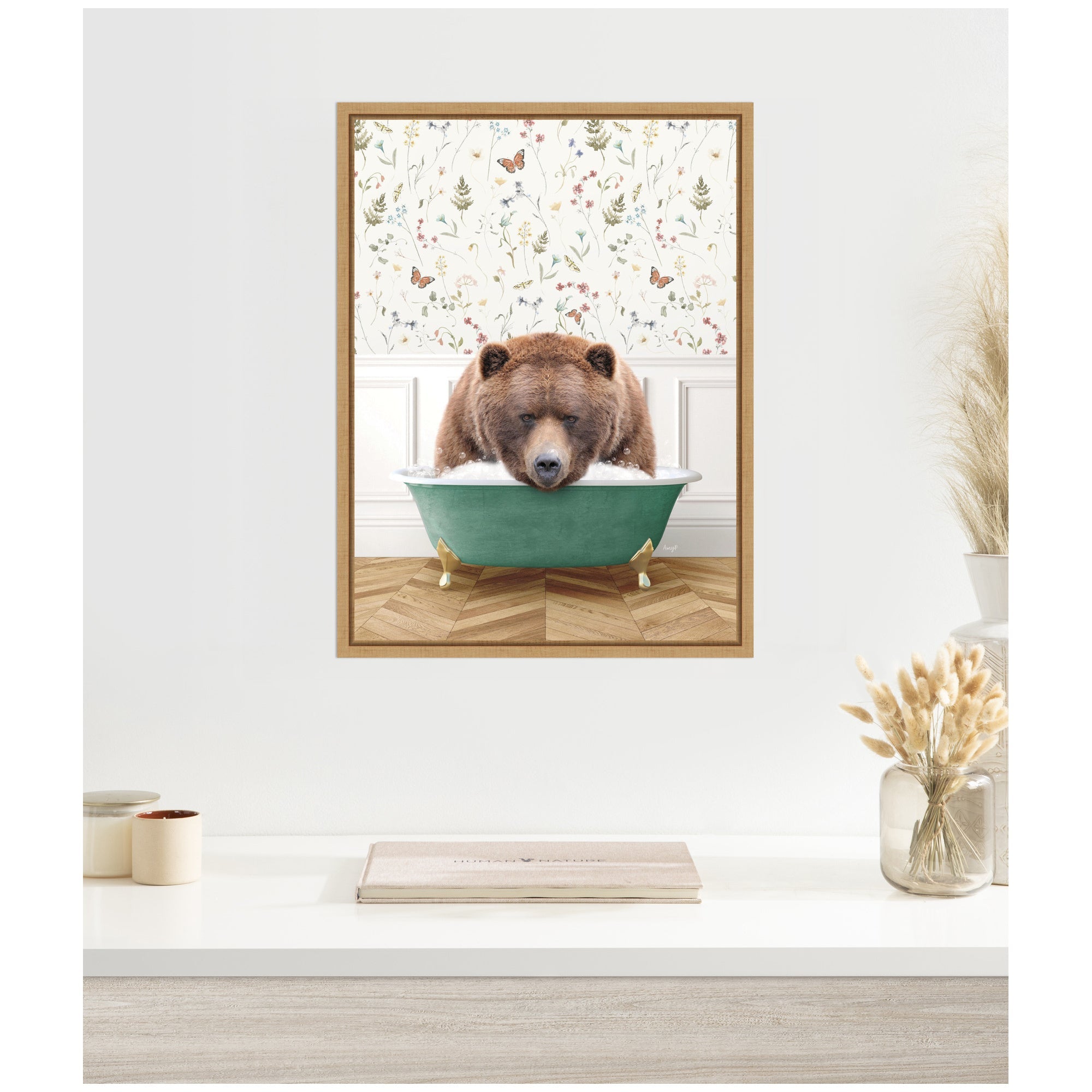 Sylvie Big Bear in Meadow Bathtub Framed Canvas by Amy Peterson