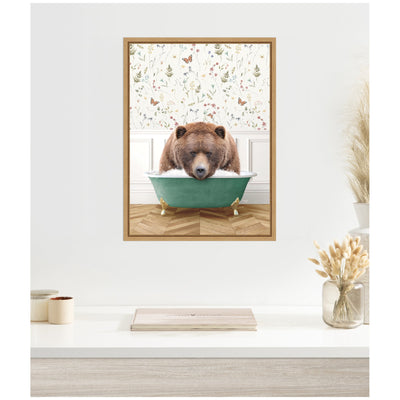 Sylvie Big Bear in Meadow Bathtub Framed Canvas by Amy Peterson