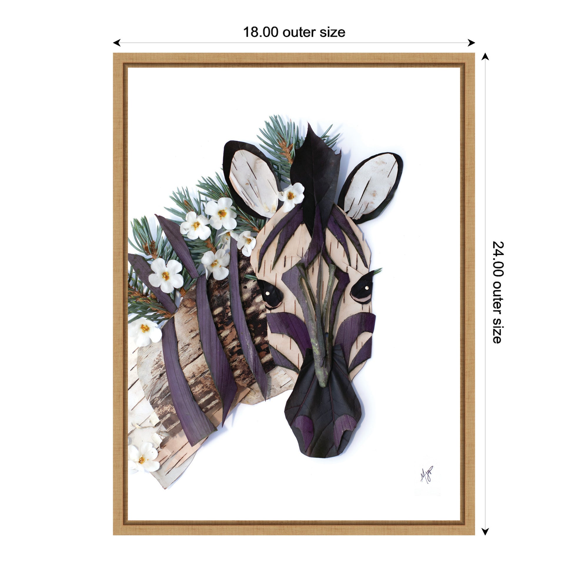 Zebra by Madeline Jeppesen Framed Canvas Wall Art Print