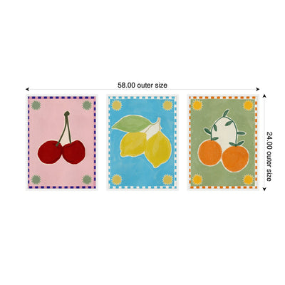 Sylvie Lush Duo 1 Cherry Lemon and Orange Framed Canvas Art Set by Shatha Al Dafai