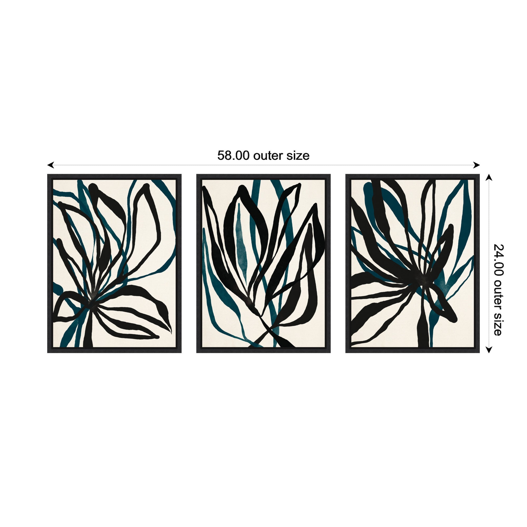 Sylvie Modern Floral 1, 2 and 3 Framed Canvas Art Set by Alicia Bock