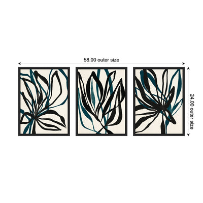 Sylvie Modern Floral 1, 2 and 3 Framed Canvas Art Set by Alicia Bock