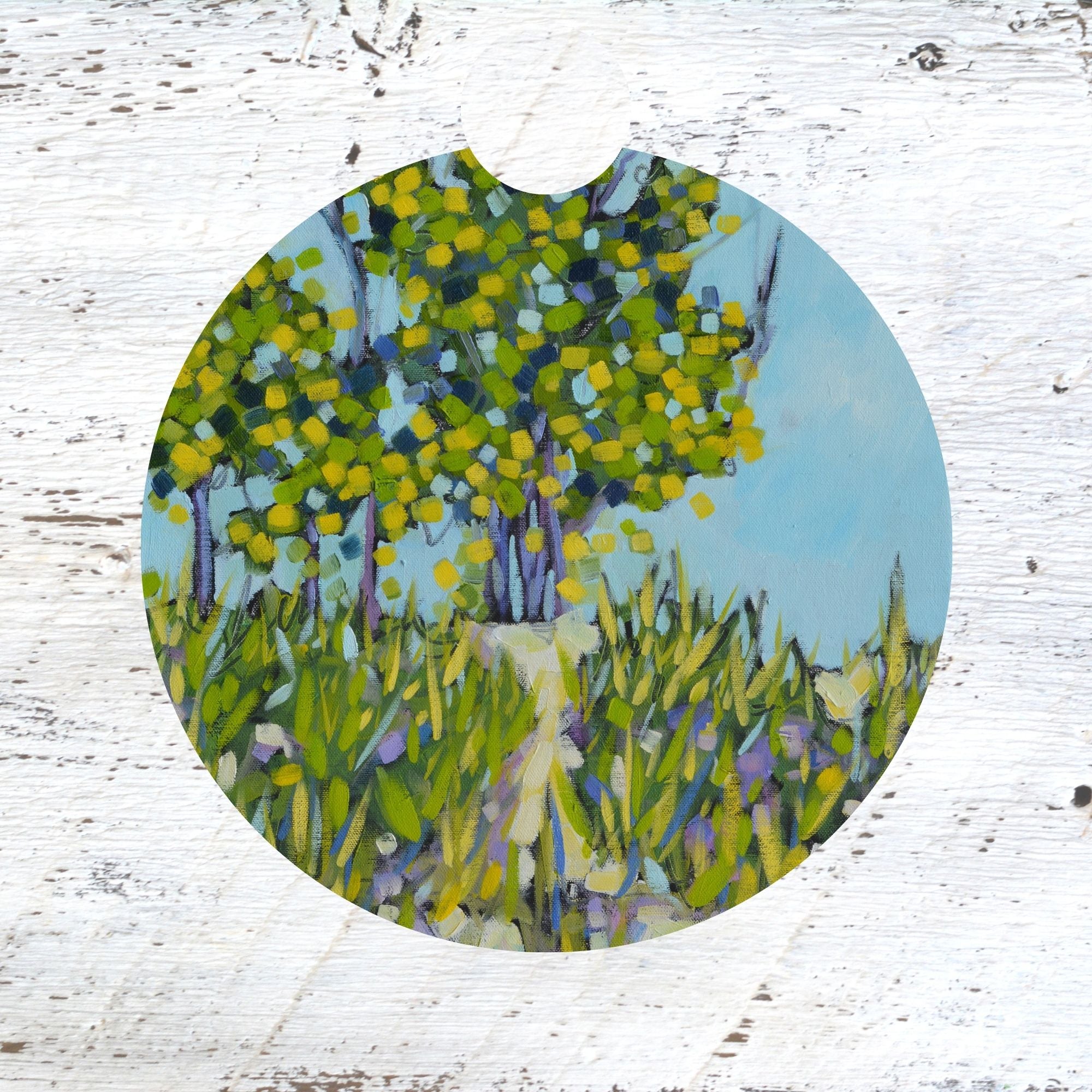 Car Coaster: Paths Along the Shoreline. Artist Christi Dreese by Dreese Fine Art - Resin Society