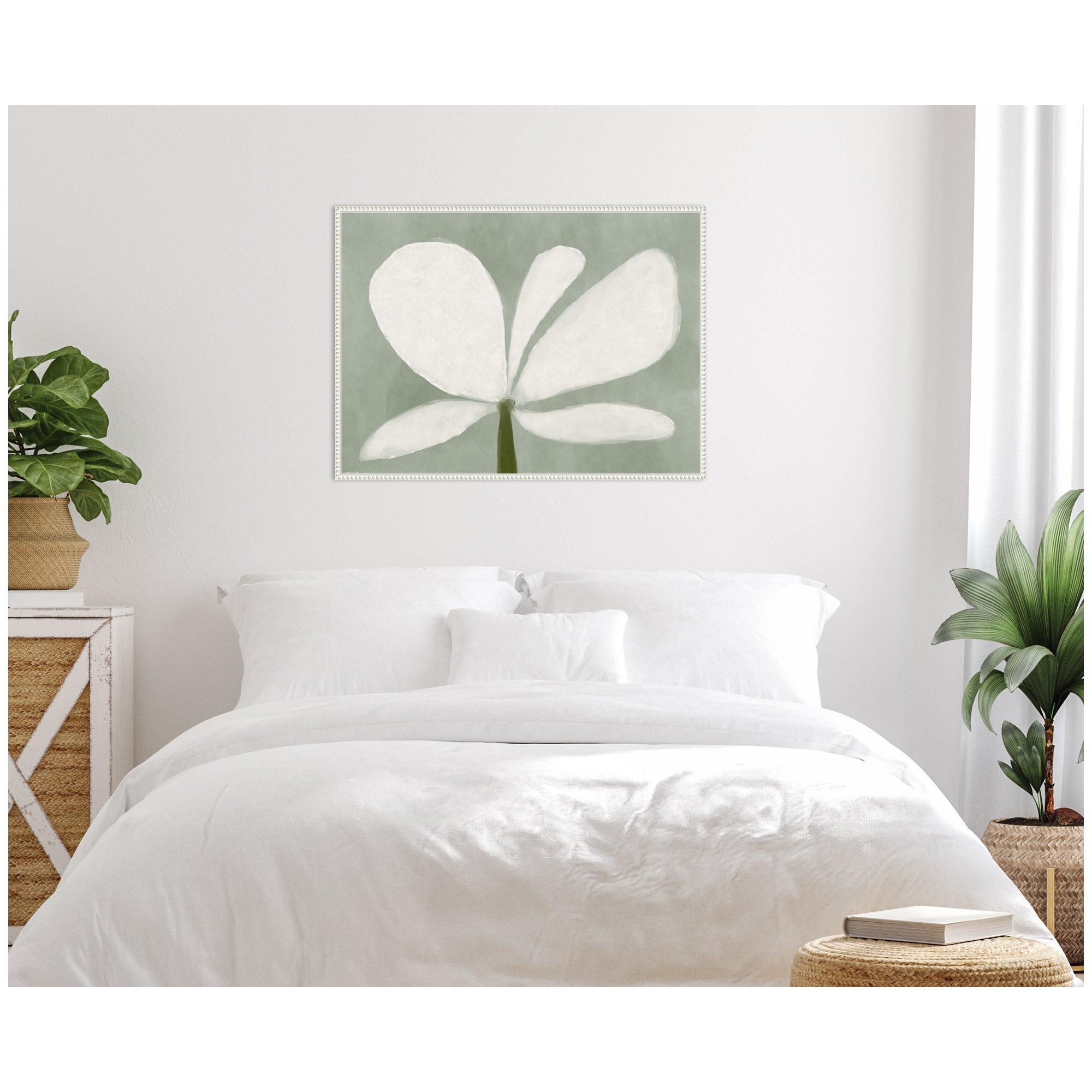 White Floral No.
2 by Gabrielly Guedes Framed Canvas Wall Art Print