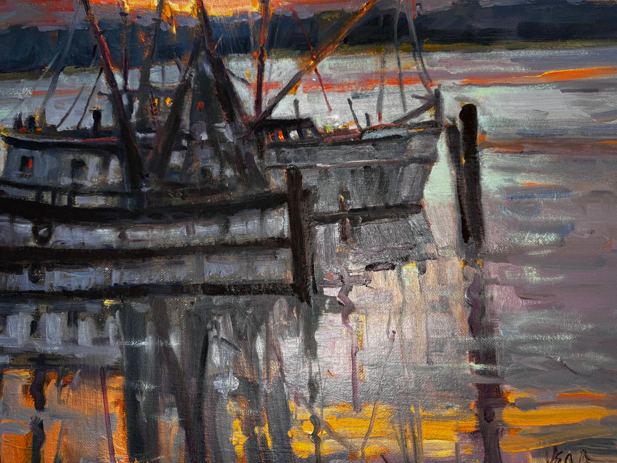 Seventy One 16x20 gallery wrap canvas painting showing vivid strokes of coastal and abstract landscape tones