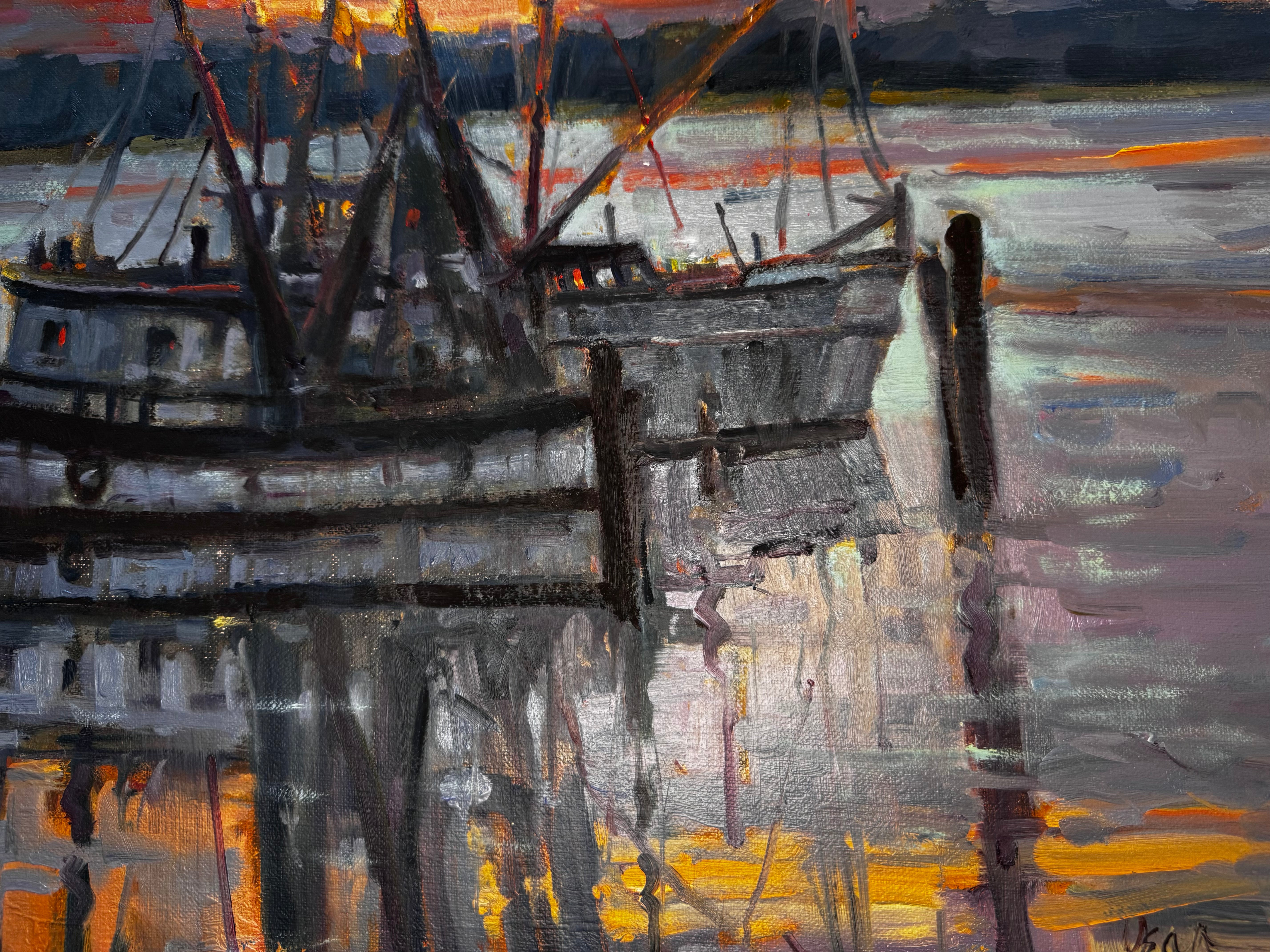 Seventy One 16x20 gallery wrap canvas painting showing vivid strokes of coastal and abstract landscape tones