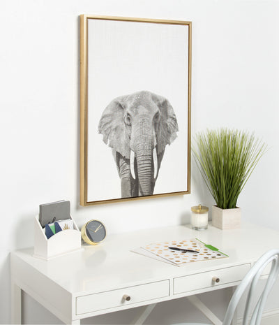 Sylvie Elephant Framed Canvas by Simon Te of Tai Prints