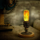 Vintage retro wooden lamp base compatible with EP light bulbs, shown in natural wood finish