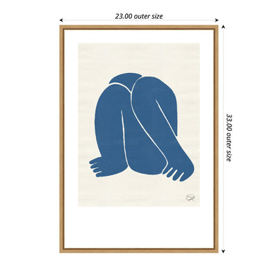 Sylvie Head Down II Royal Framed Canvas by Rocket Jack