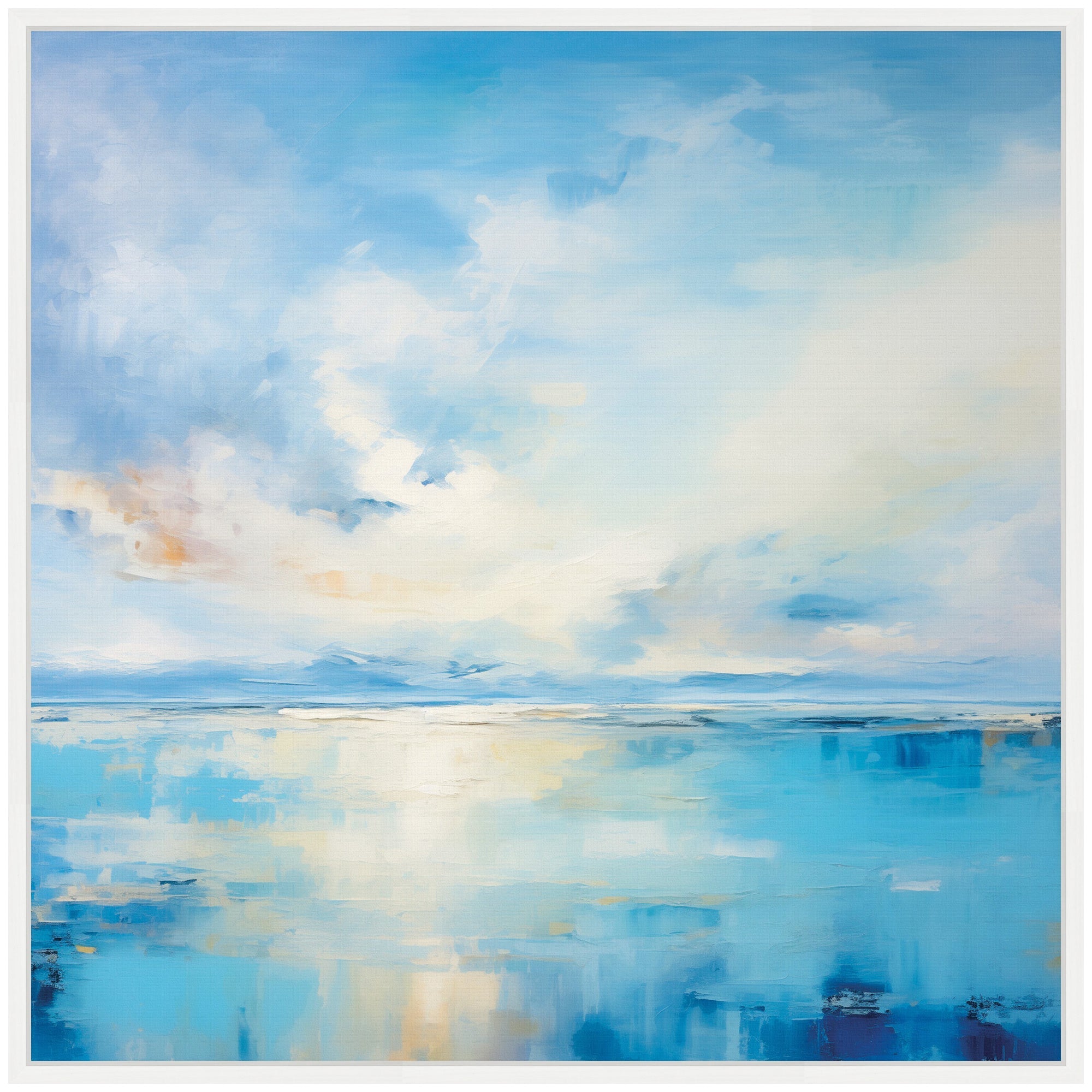 Sylvie Serene Coastal Waters Tranquil Landscape Framed Canvas