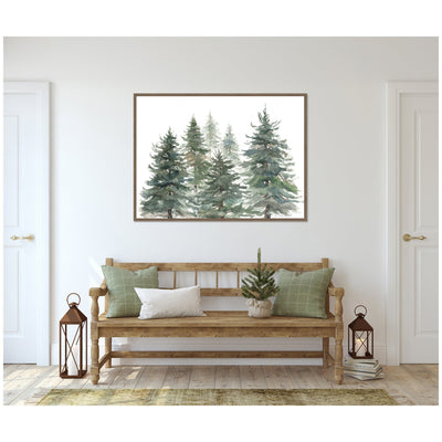 Sylvie Framed Canvas Pines And Evergreens by Patricia Shaw