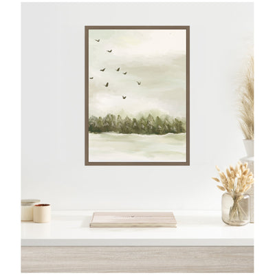 Sylvie Framed Canvas Winter Landscape 1 Vertical by Annie Quigley