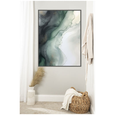 Sylvie Green Wave Framed Canvas by Amy Lighthall
