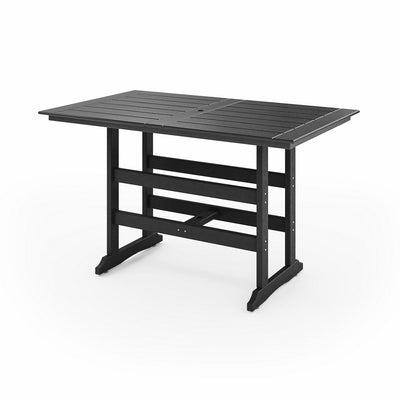 SoPoly 72 inch Savannah Farmhouse Bar Table in outdoor setting