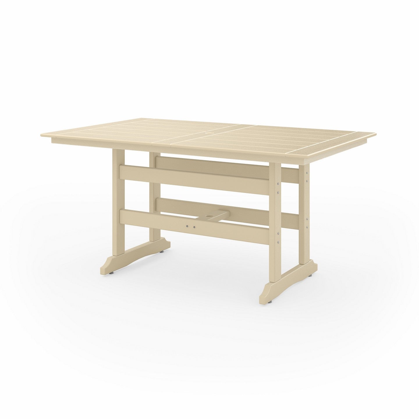 SoPoly 72 inch Savannah Farmhouse Counter Table in black outdoor setting