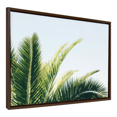 Sylvie Tropical Palm Under Blue Sky Framed Canvas