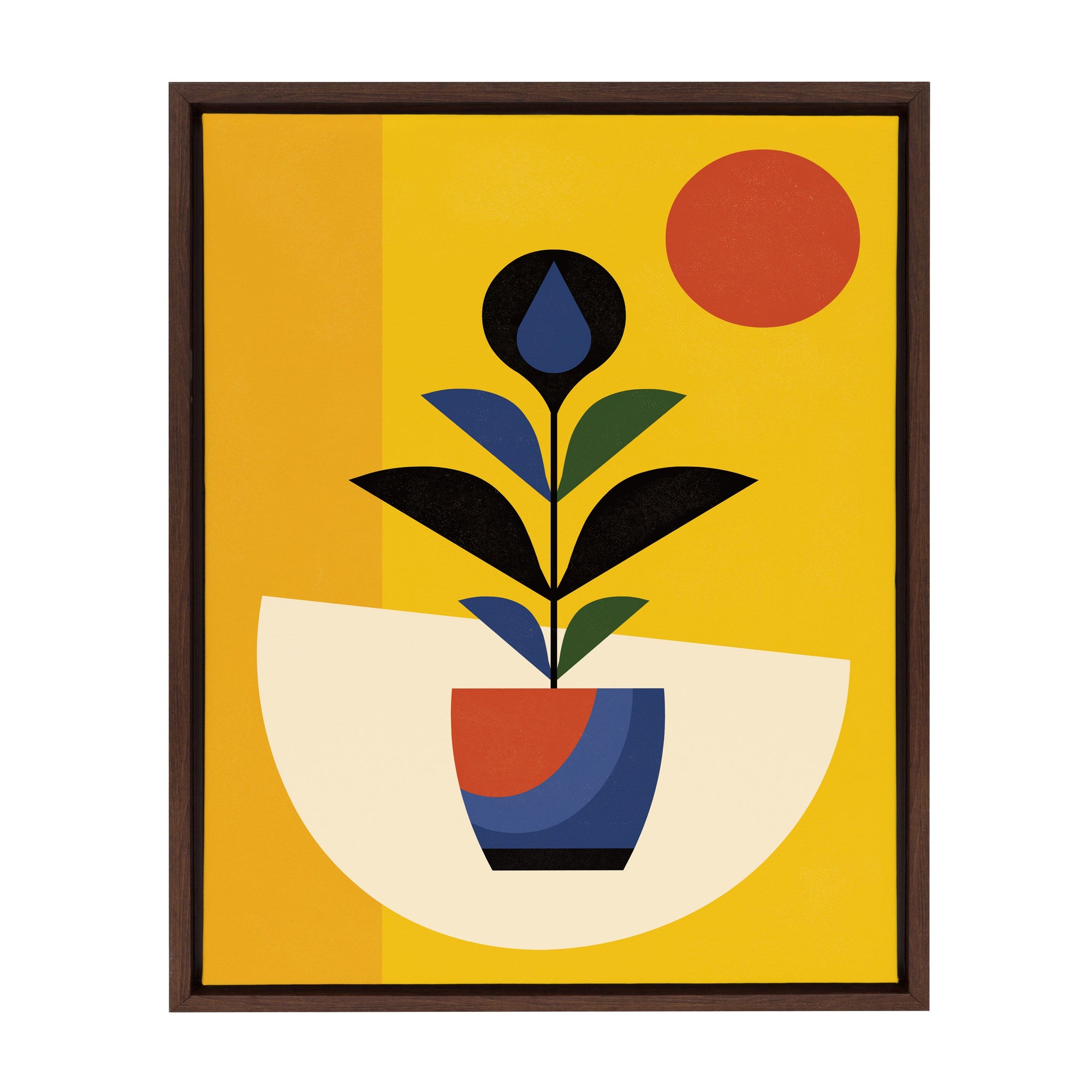 Sylvie Abstract Plant Framed Canvas by kateandlaurel - main product image for Resin Society