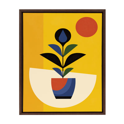 Sylvie Abstract Plant Framed Canvas by kateandlaurel - main product image for Resin Society
