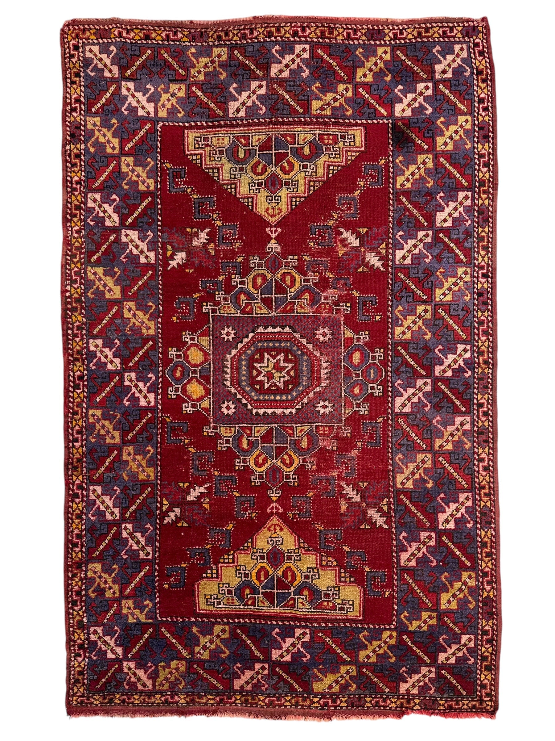 Dezgiri Anatolian Tribal Wool Rug – 5’x8’– Hand-Knotted Red Medallion by Rugistan - main product image for Resin Society