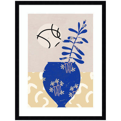 Pottery Poem No3 by Treechild framed wall art print shown hanging in a neutral-toned room