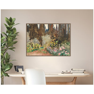 Gardens at Florence circa 1910 John Singer Sargent by Nostalgia Prints Framed Canvas Wall Art Print