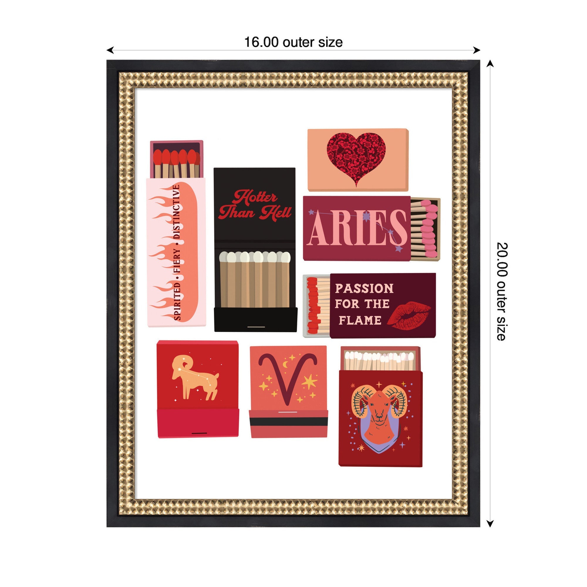 Aries Matchbooks 14x18 FC by Megan Ryan Framed Wall Art Print