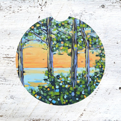 Car Coaster: Close the Day With Beauty - Sunset. Artist Christi Dreese by Dreese Fine Art - Resin Society
