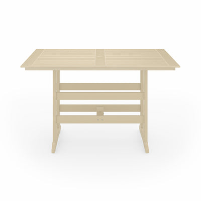 SoPoly 72 inch Savannah Farmhouse Bar Table in outdoor setting