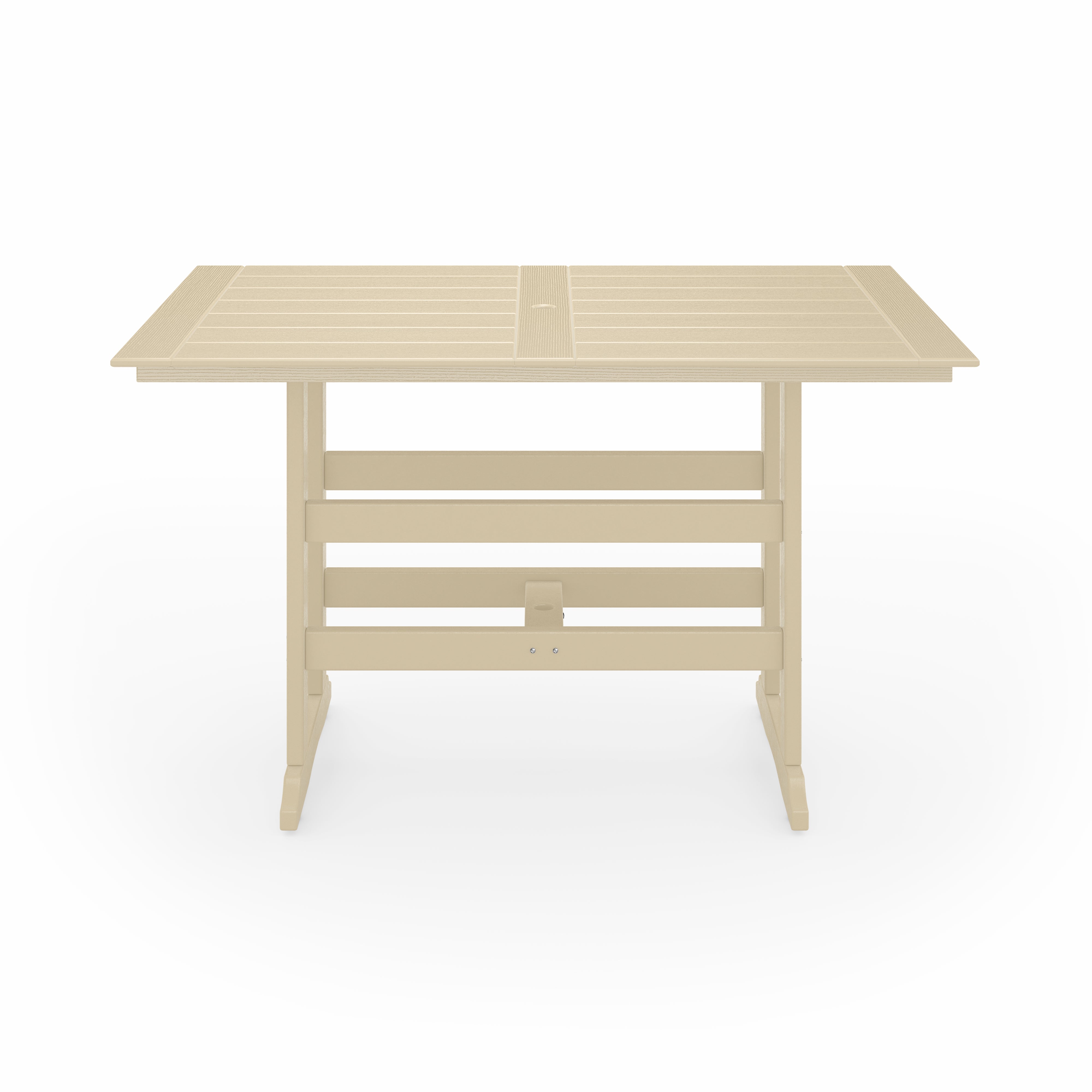 SoPoly 72 inch Savannah Farmhouse Bar Table in outdoor setting