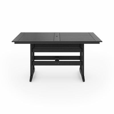SoPoly 72 inch Savannah Farmhouse Counter Table in black outdoor setting