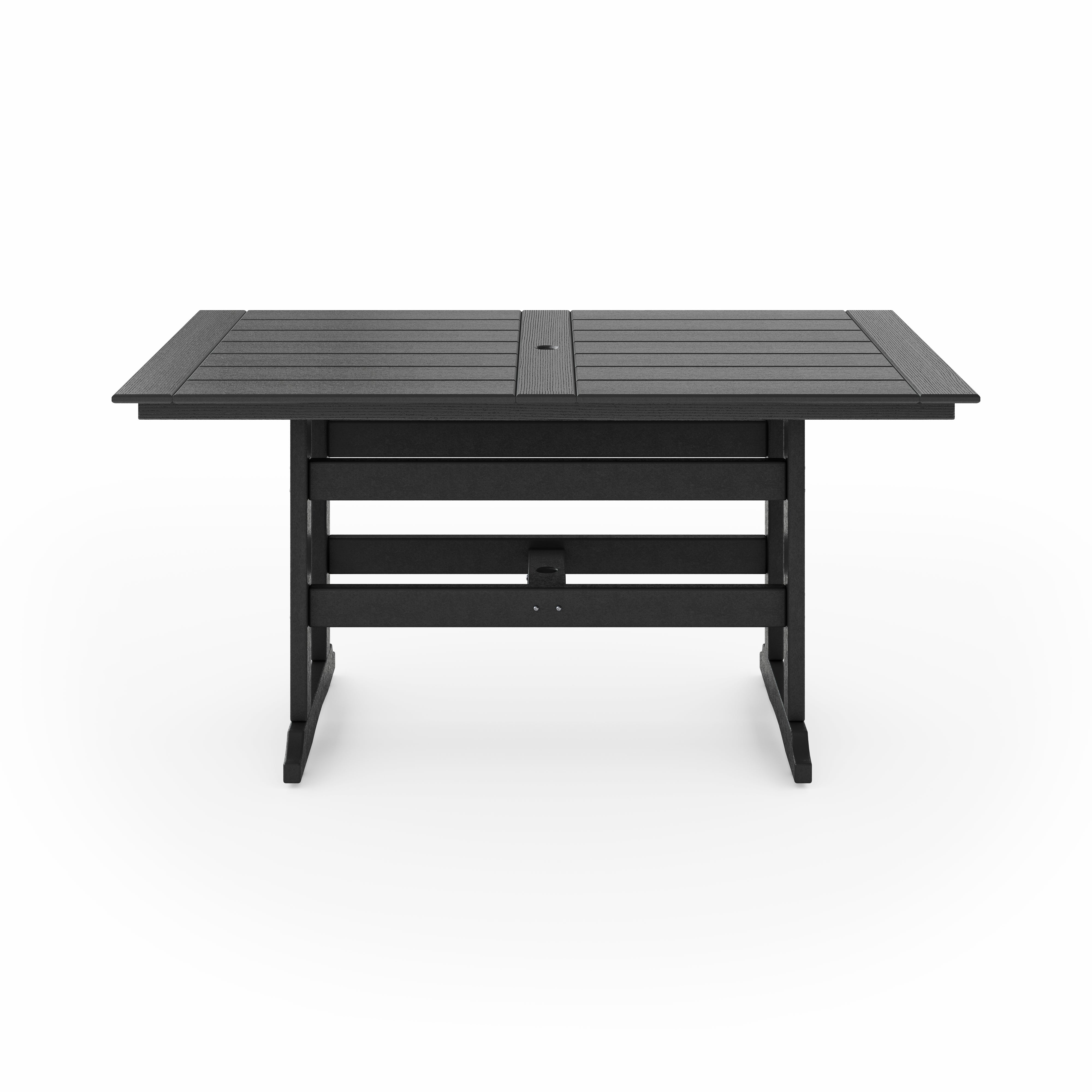 SoPoly 72 inch Savannah Farmhouse Counter Table in black outdoor setting