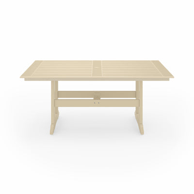 SoPoly 72 inch Savannah Farmhouse Dining Table in outdoor setting
