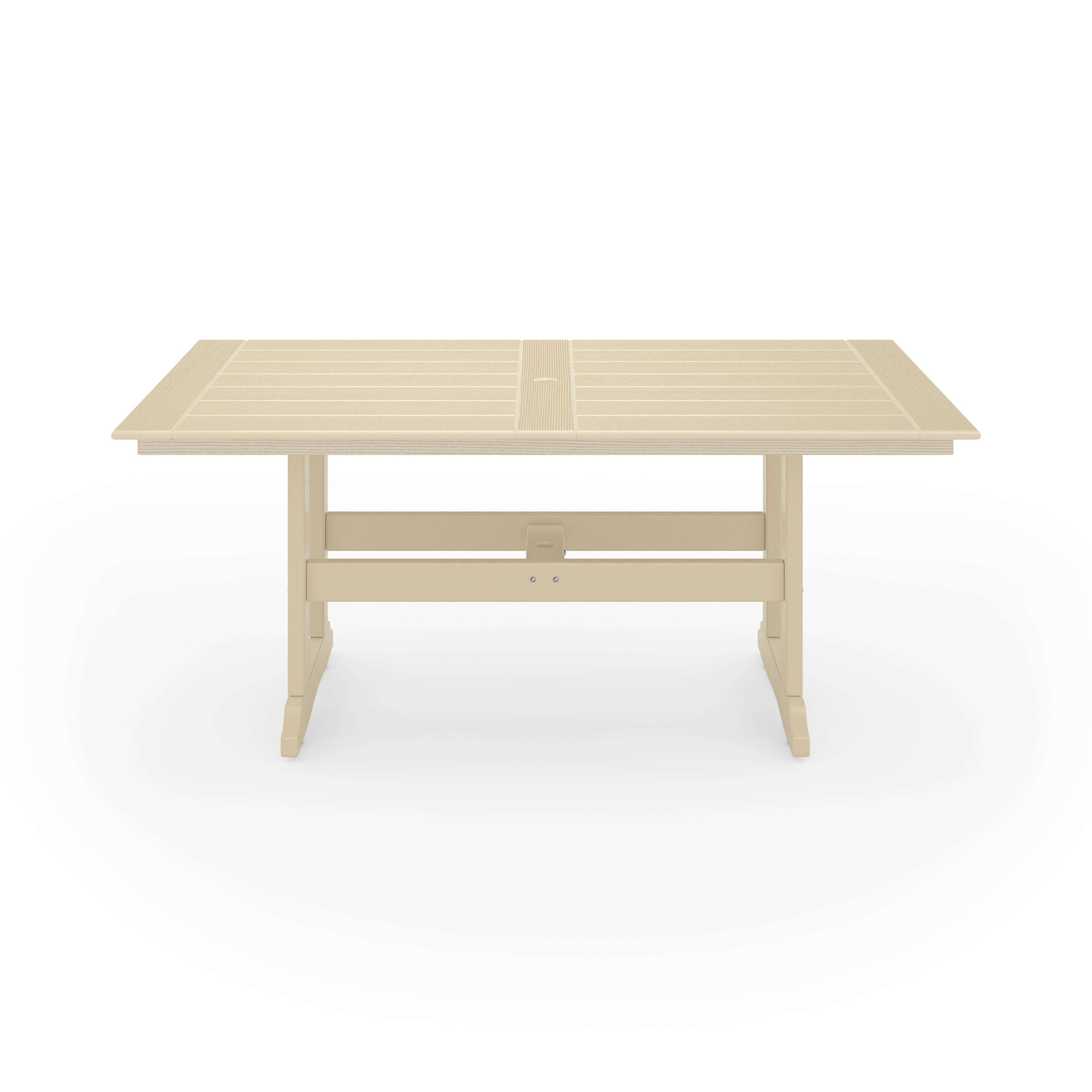 SoPoly 72 inch Savannah Farmhouse Dining Table in outdoor setting