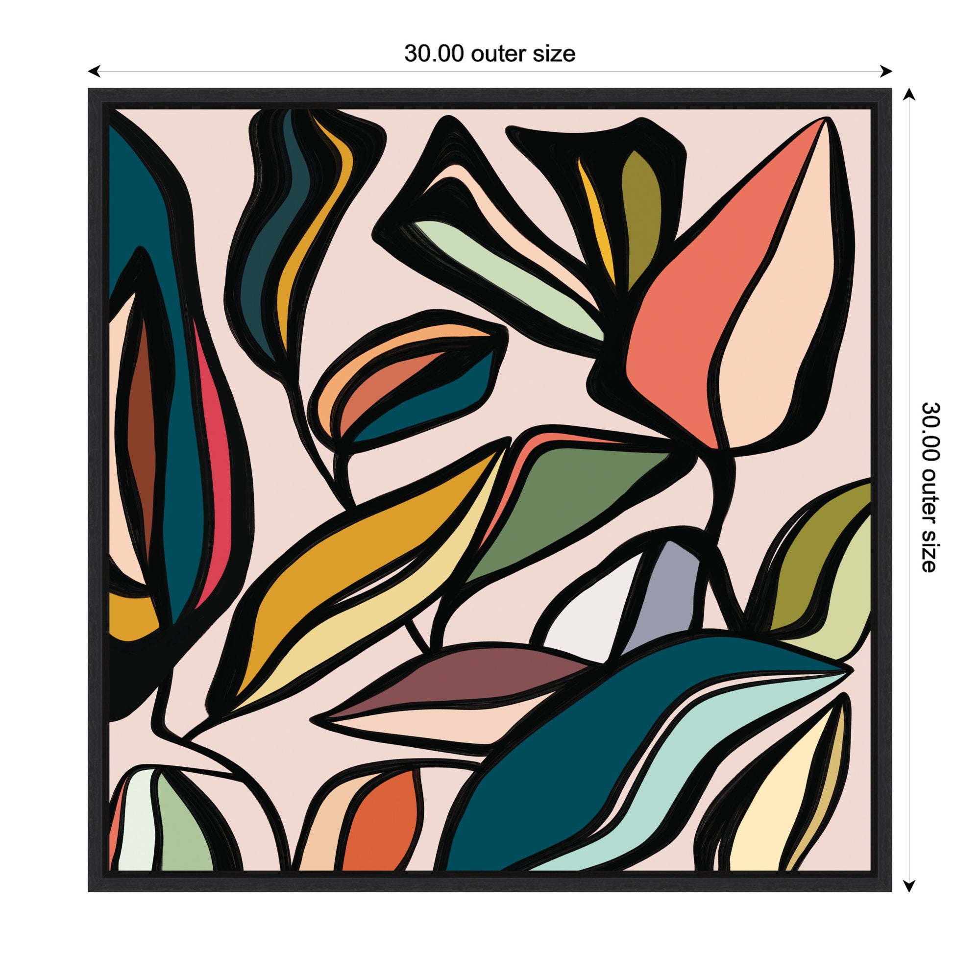 Fanciful Ficus SQ Expansion by Alicia Bock Framed Canvas Wall Art Print