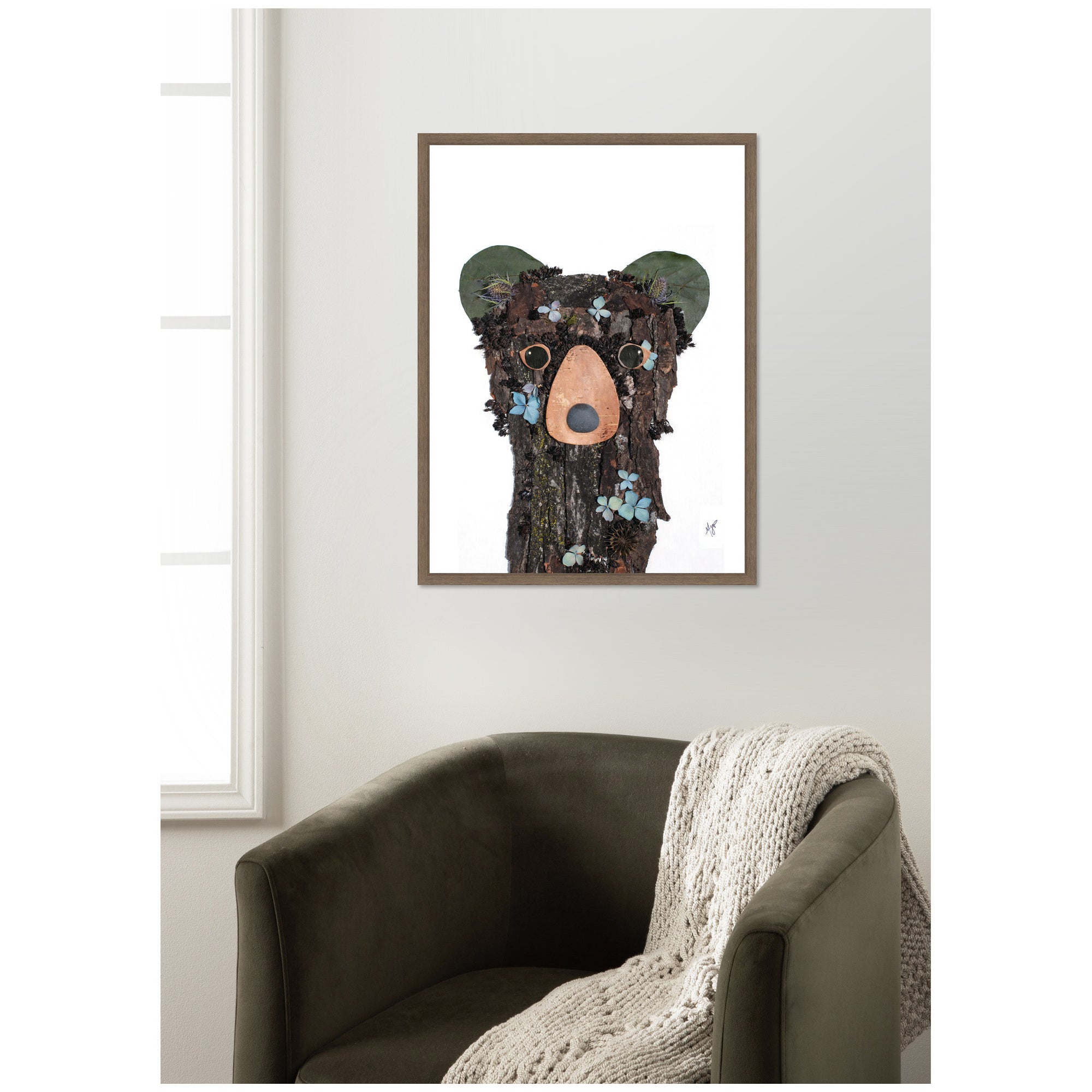 Black Bear by Madeline Jeppesen Framed Canvas Wall Art Print