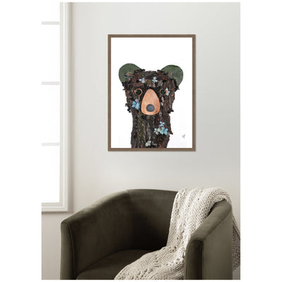 Black Bear by Madeline Jeppesen Framed Canvas Wall Art Print