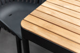 Portals Dark Rectangular Teak Table and 6 Nassau Black Aluminum Dining by LifestyleGarden US - product image 5 for Resin Society