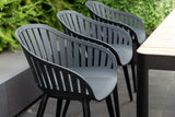 Portals Dark Rectangular Teak Table and 6 Nassau Black Aluminum Dining by LifestyleGarden US - product image 7 for Resin Society