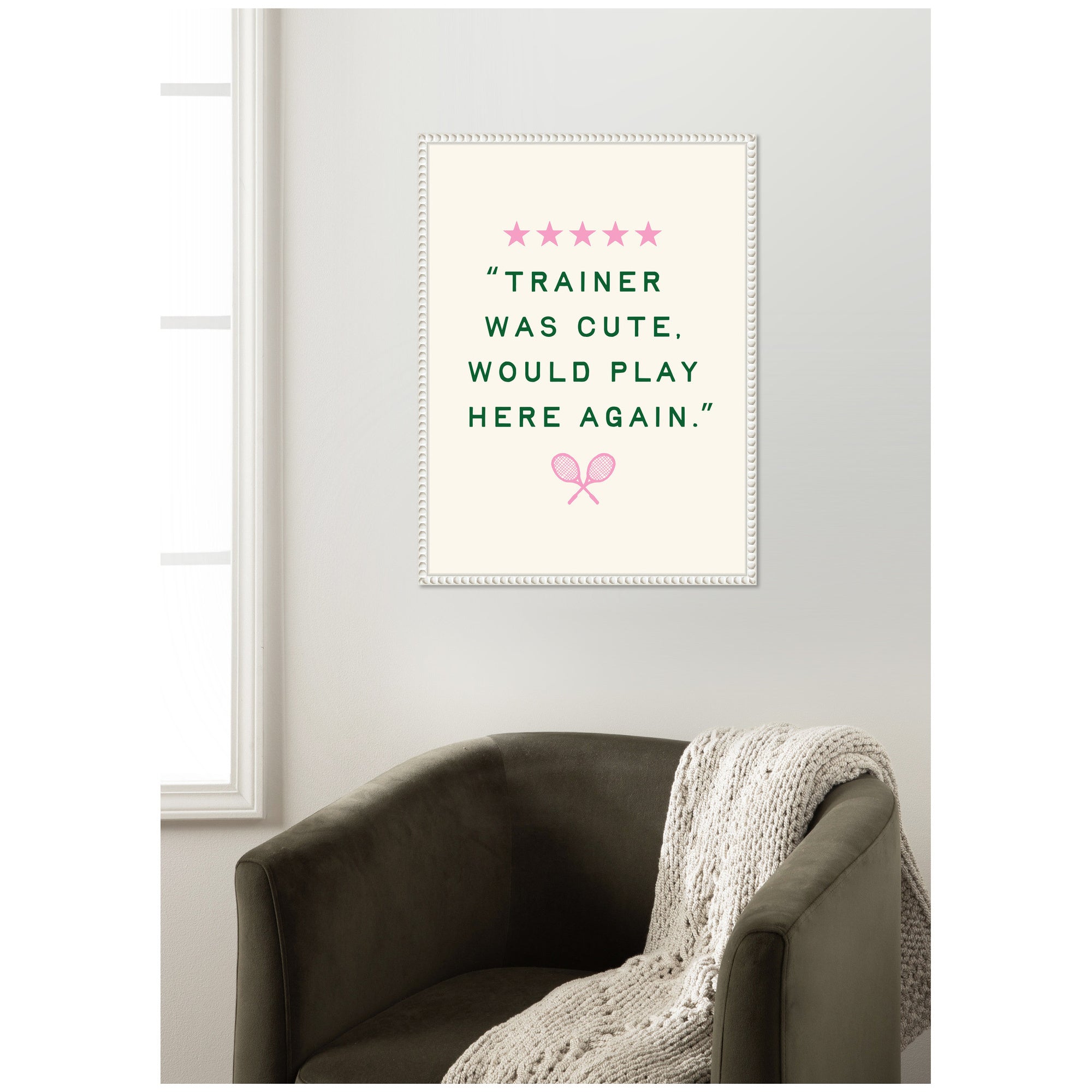 Trainer Was Cute Would Play Here Again, by Lucky Guava Framed Canvas Wall Art Print
