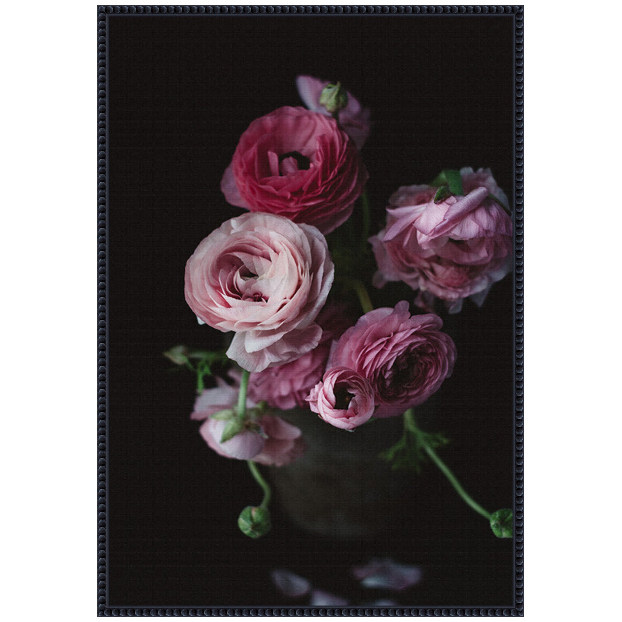 Sylvie Moody Dark Pink Floral Bouquet Framed Canvas by Kristy Campbell