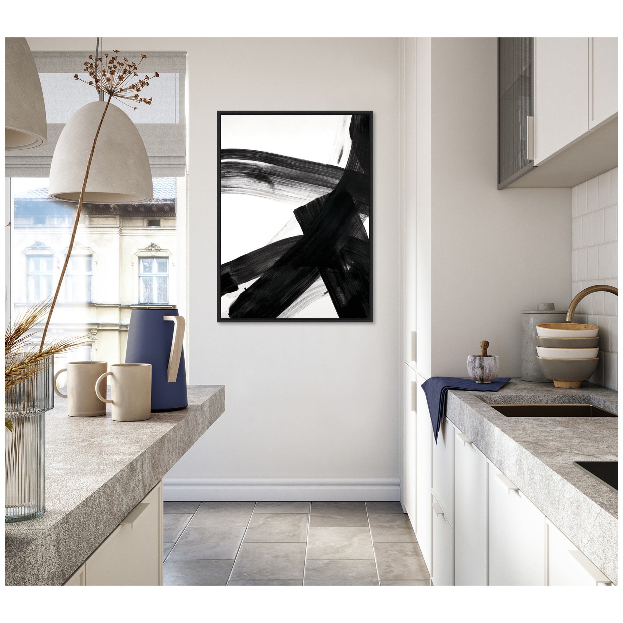 Black Mark No.
2 by Amy Lighthall Framed Canvas Wall Art Print